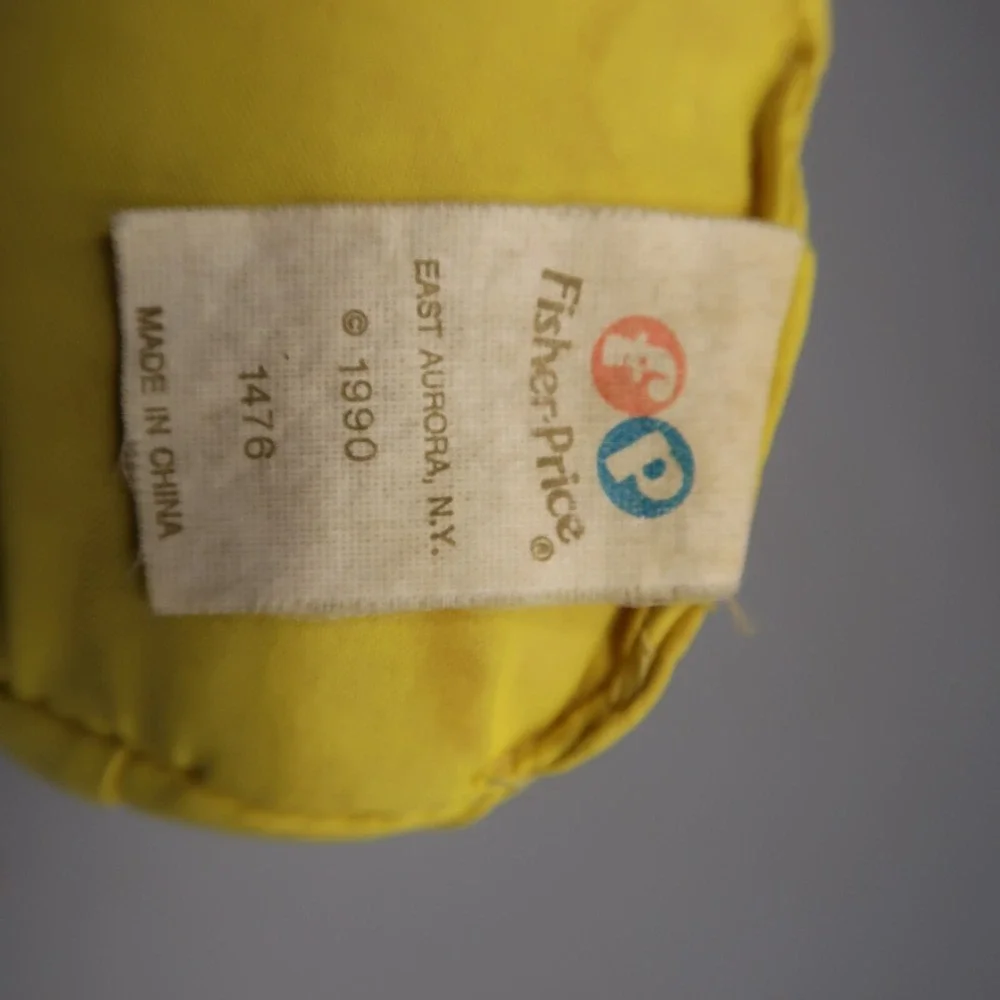Vintage 1991 Fisher Price Tub Ducky Bath Toy Parachute Material Yellow Duck 1476